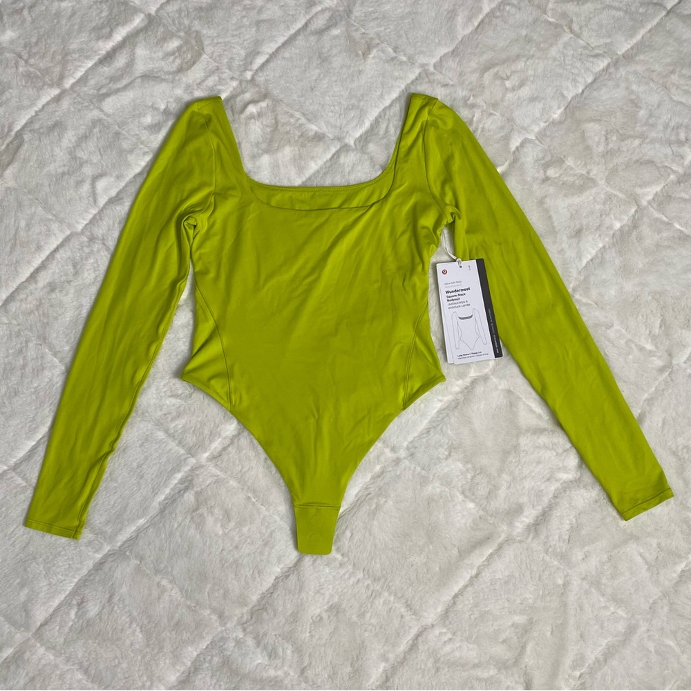 Lululemon Size S Wundermost Ultra-Soft Nulu Square-Neck Long-Sleeve Bodysuit
